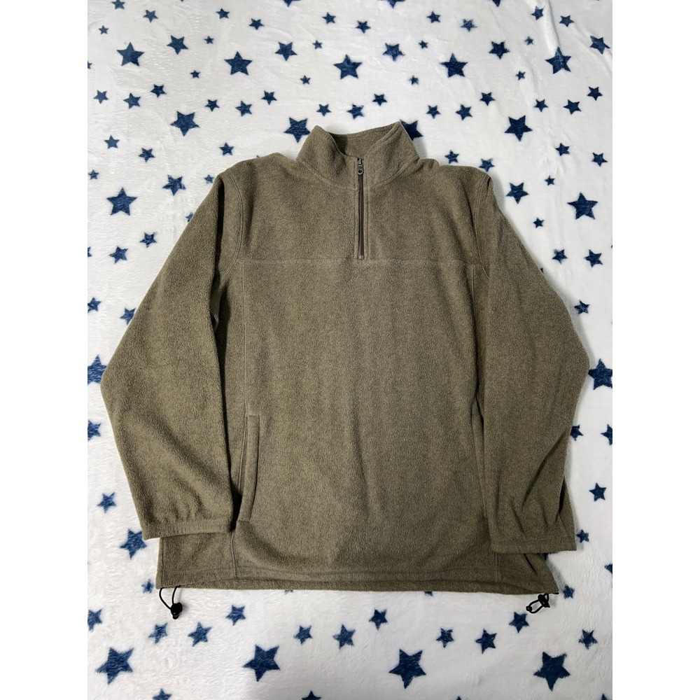 Croft & Barrow Men's Fleece Quarter Zip Pullover Size L Olive Green